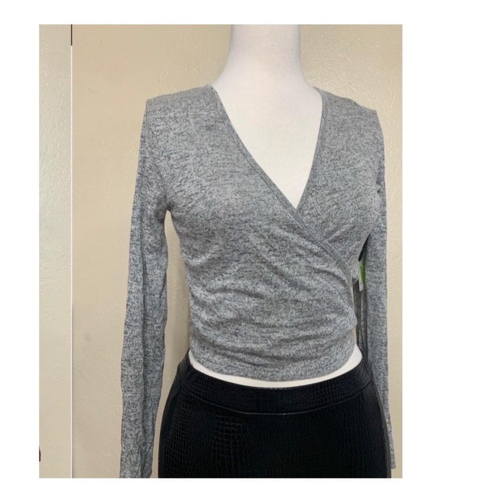 Crossover long sleeve shirt